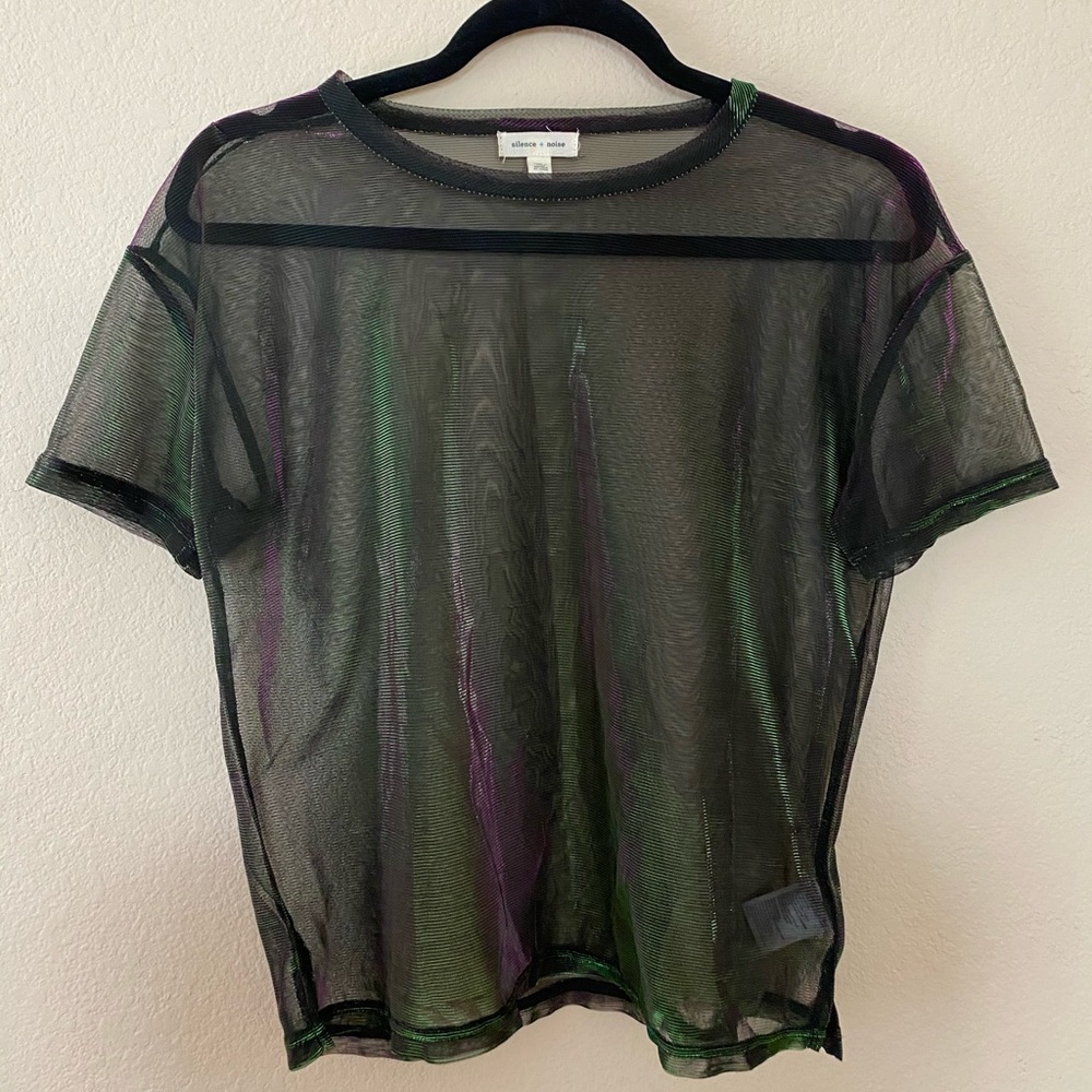 Urban Outfitters iridescent mesh top